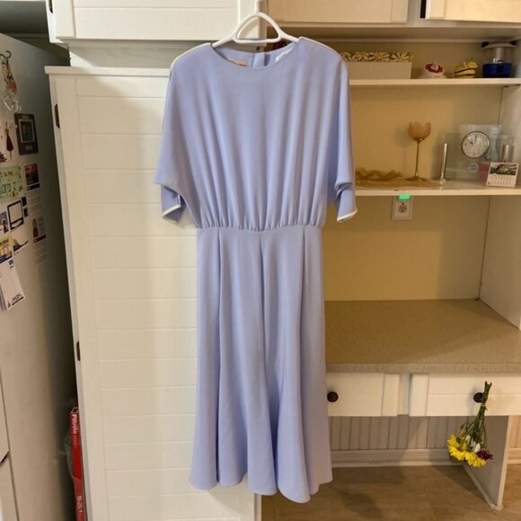 Vintage 80s Lavender Midi Dress - Picture 1 of 7